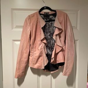 Royal Underground Pink Ruffle Leather Jacket